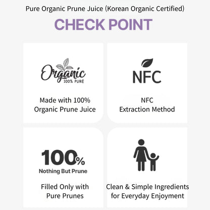 Chunhoncare Organic Turkish Prune Juice Sticks, NFC Not From Concentrate, No Added Sugar, No Artificial Additives, Convenient Stick Pouches