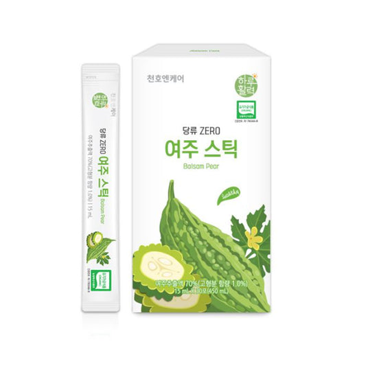 Chunho Ncare Korean Bitter Melon Juice Concentrate, Zero Sugar, Korean-Grown Bitter Melon, Celery, Lettuce & Spinach, Easy-Cut Liquid Stick Pouch, HACCP Certified (15ml × 30sticks)