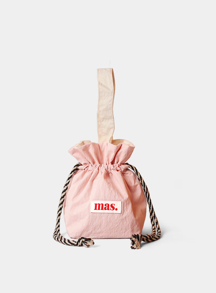 [Masmarulez] Solid string tote bag Waterproof _ Baby pink