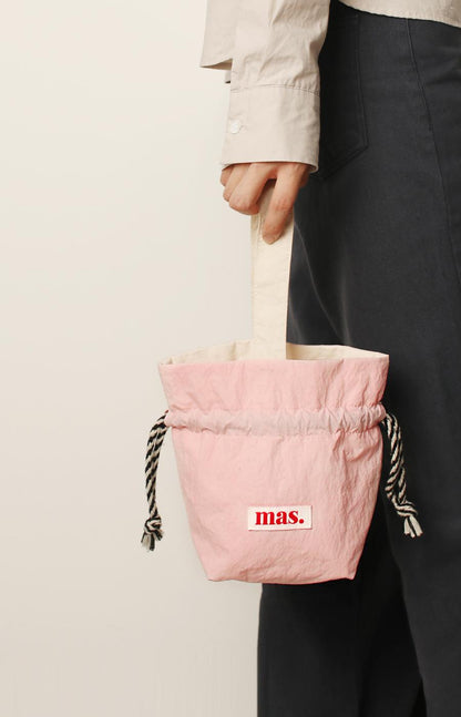 [Masmarulez] Solid string tote bag Waterproof _ Baby pink