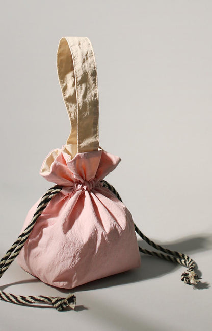 [Masmarulez] Solid string tote bag Waterproof _ Baby pink