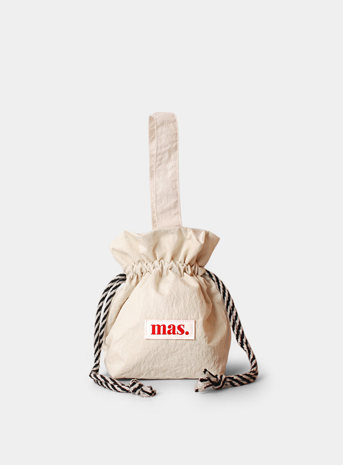 [Masmarulez] Solid string tote bag Waterproof _ Beige