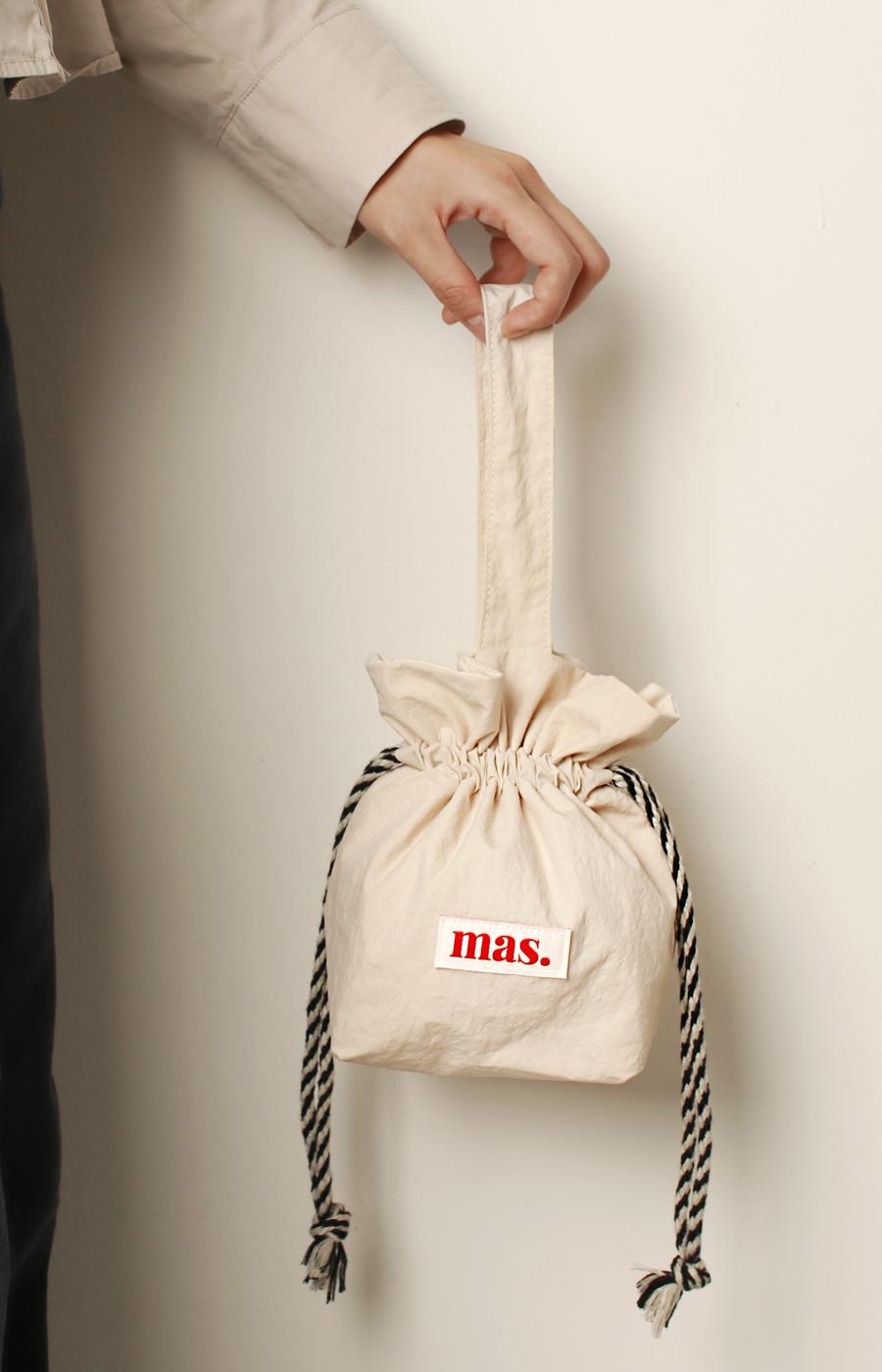 [Masmarulez] Solid string tote bag Waterproof _ Beige