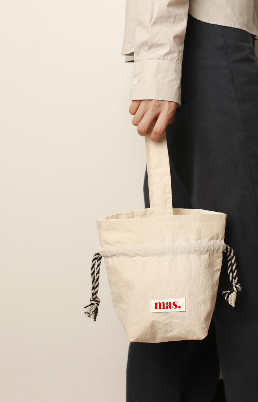 [Masmarulez] Solid string tote bag Waterproof _ Beige