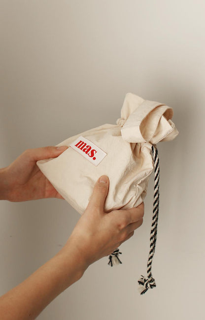 [Masmarulez] Solid string tote bag Waterproof _ Beige