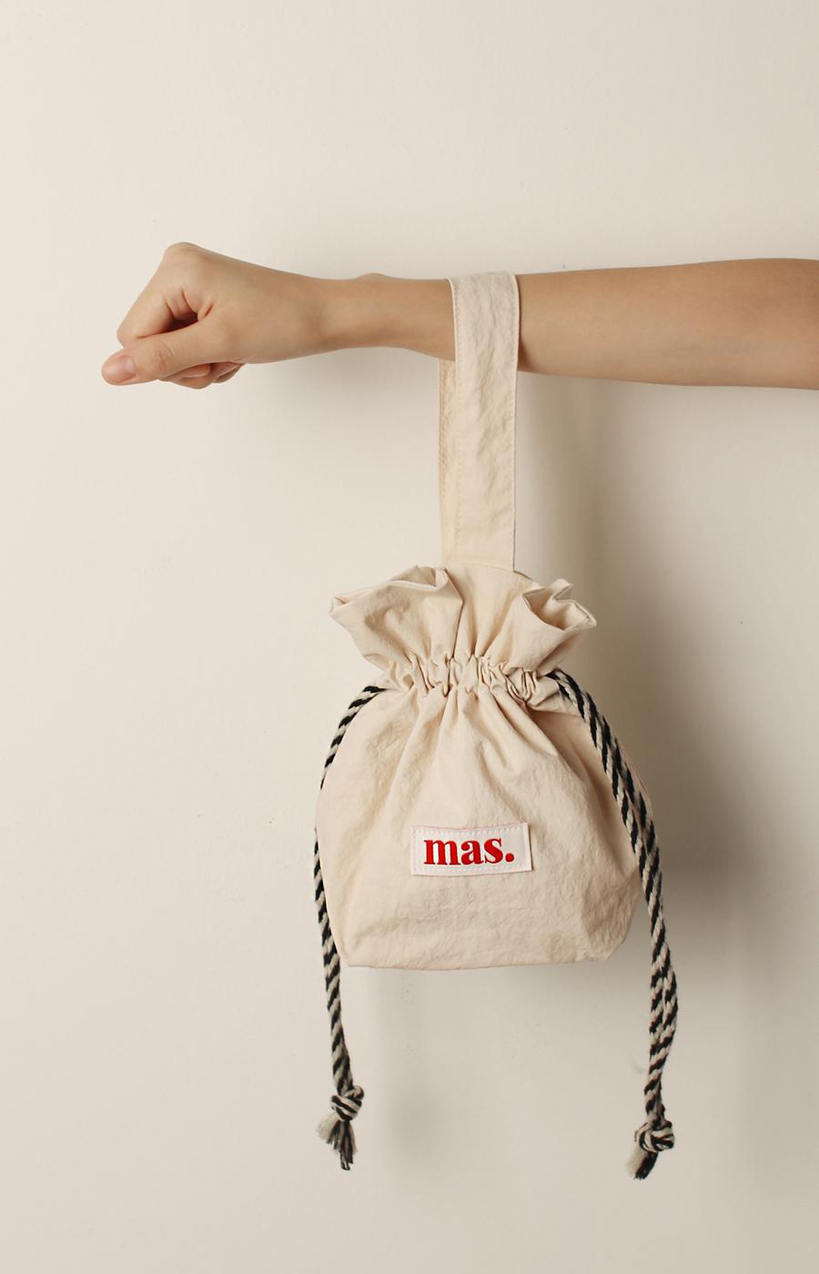 [Masmarulez] Solid string tote bag Waterproof _ Beige