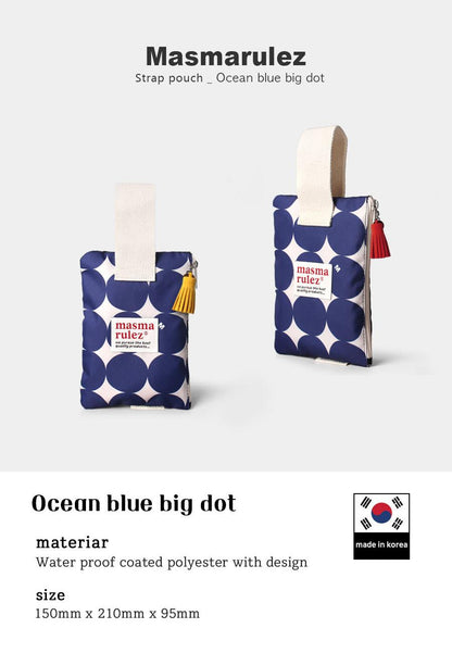 [Masmarulez] Big dot Strap pouch _Ocean blue