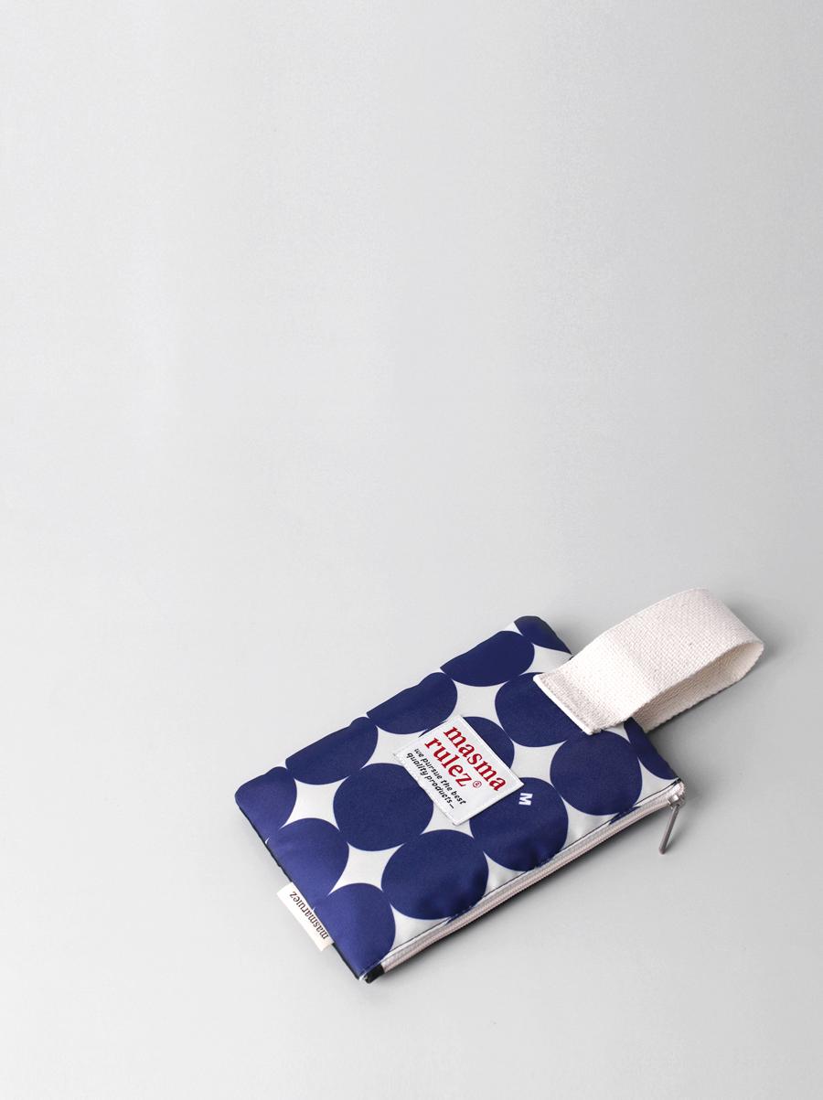 [Masmarulez] Big dot Strap pouch _Ocean blue