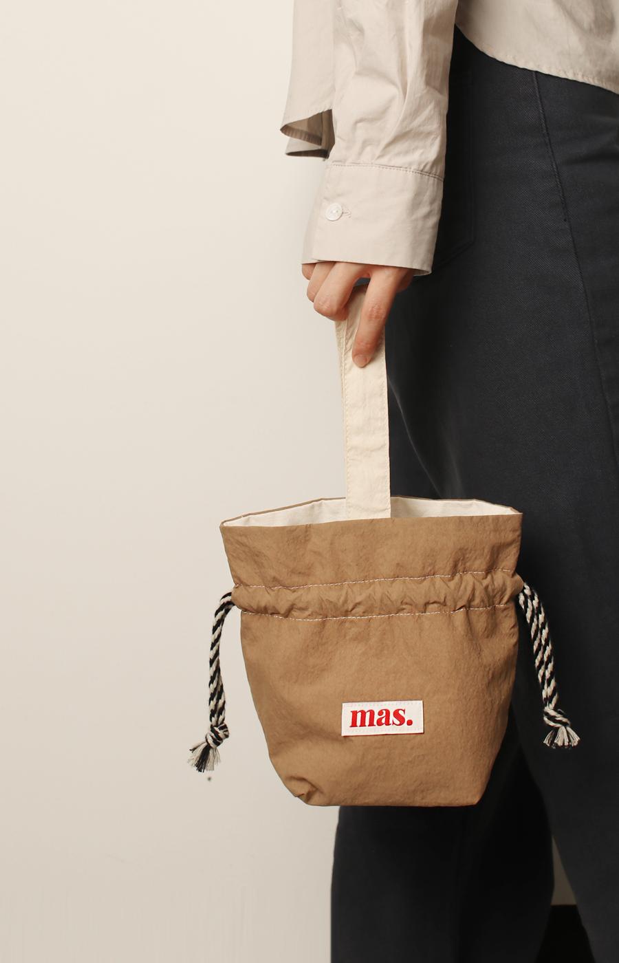 [Masmarulez] Solid string tote bag Waterproof _Brown