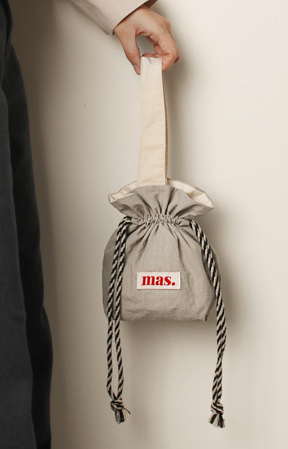 [Masmarulez] Solid string tote bag Waterproof _Gray