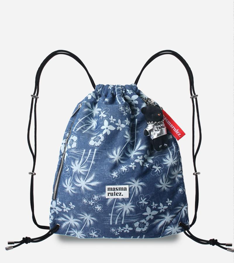 [Masmarulez] Gym sack string bag _ Hawaii denim