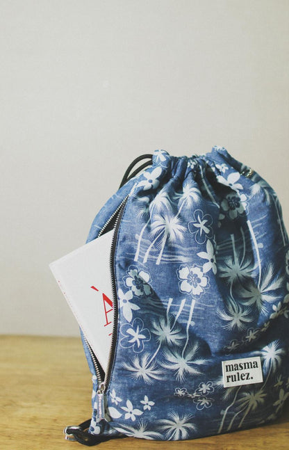 [Masmarulez] Gym sack string bag _ Hawaii denim