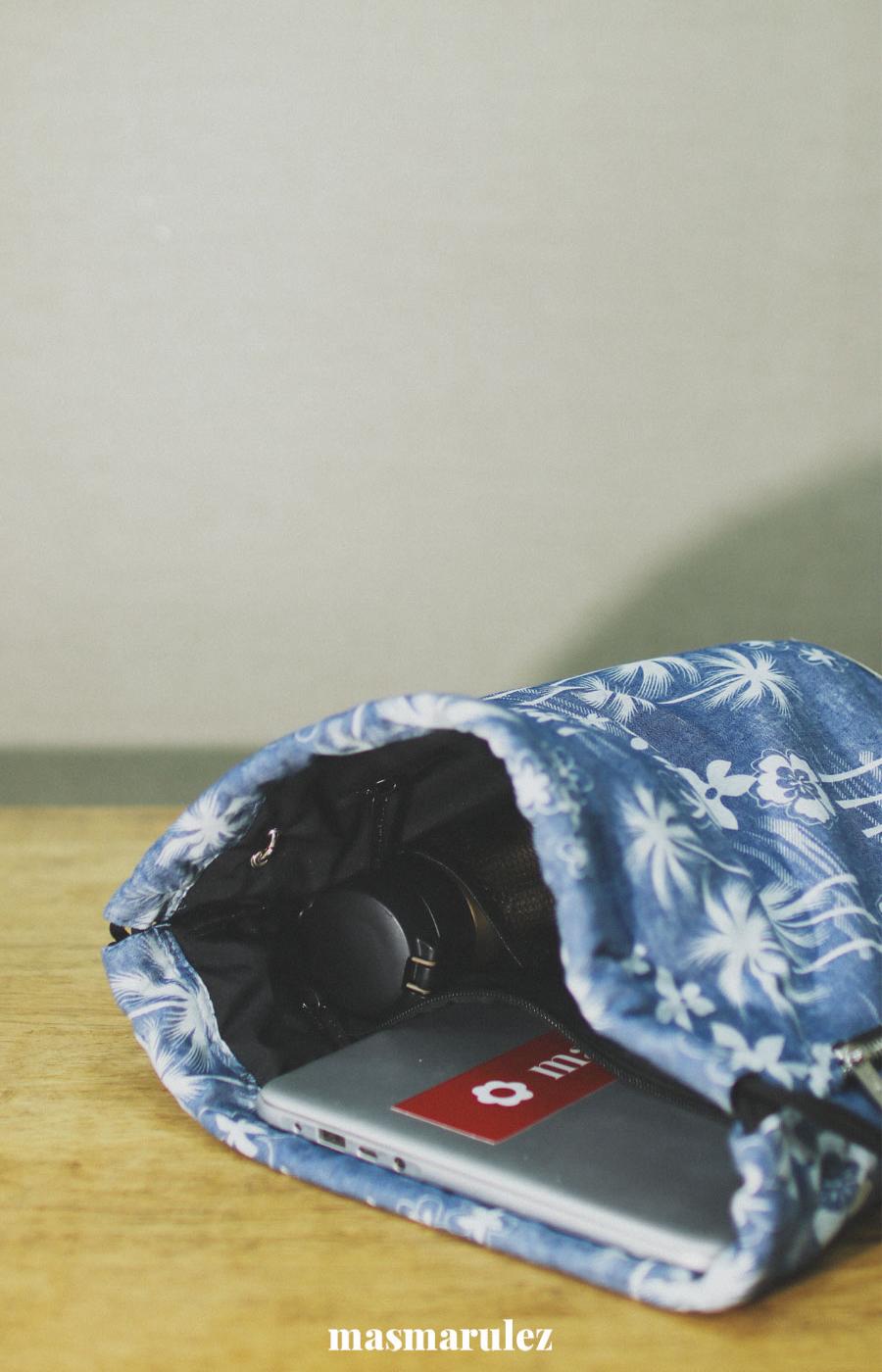 [Masmarulez] Gym sack string bag _ Hawaii denim