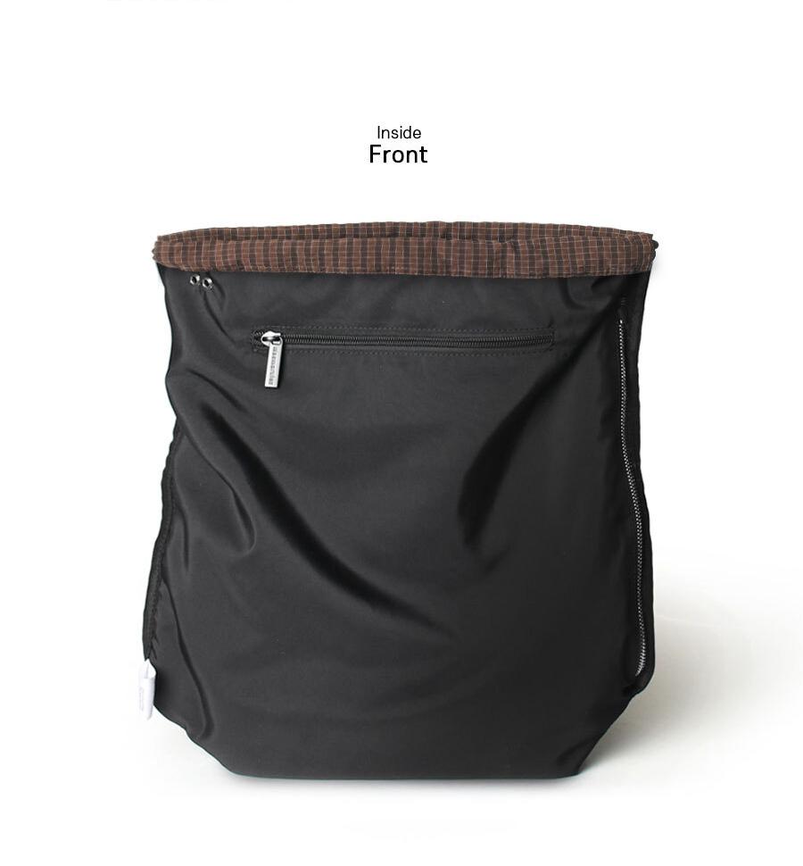 [Masmarulez] Gym sack string bag _ Plaid check brown