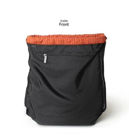 [Masmarulez] Gym sack string bag _ Plaid check Orange