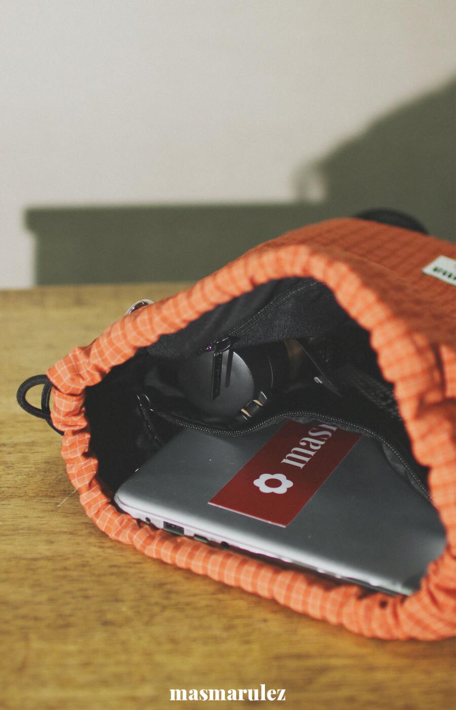 [Masmarulez] Gym sack string bag _ Plaid check Orange