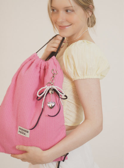 Masmarulez Gym Sack backpack string Bag _Tear pink