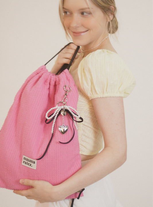 [Masmarulez] Gym sack string bag _ Tear pink