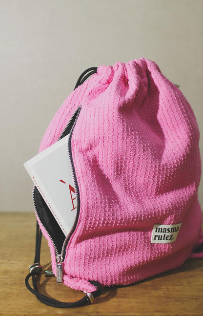 Masmarulez Gym Sack backpack string Bag _Tear pink