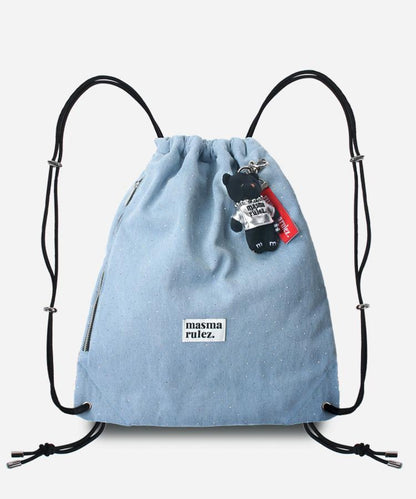 Masmarulez Gym Sack backpack string Bag _Twilight denim