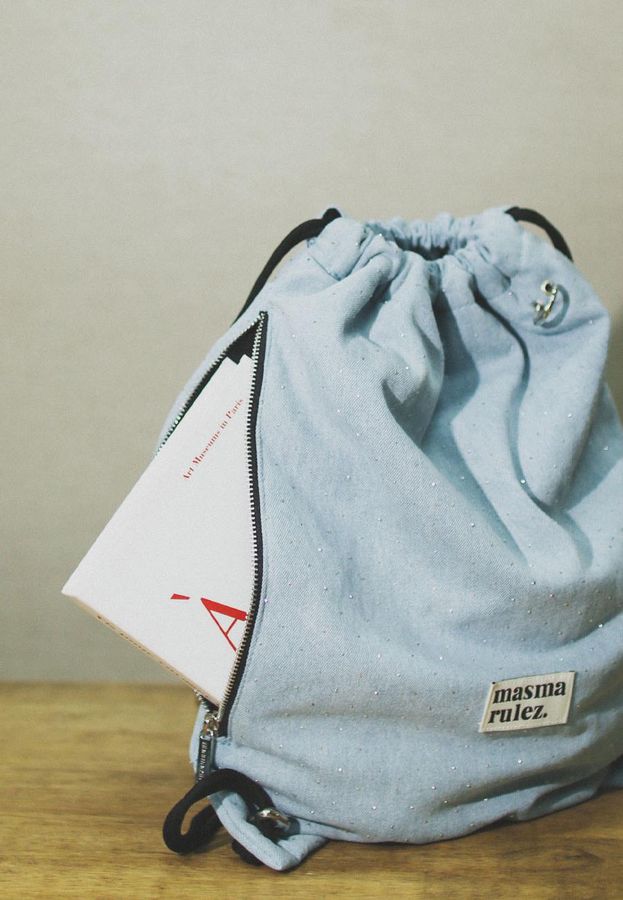 Masmarulez Gym Sack backpack string Bag _Twilight denim