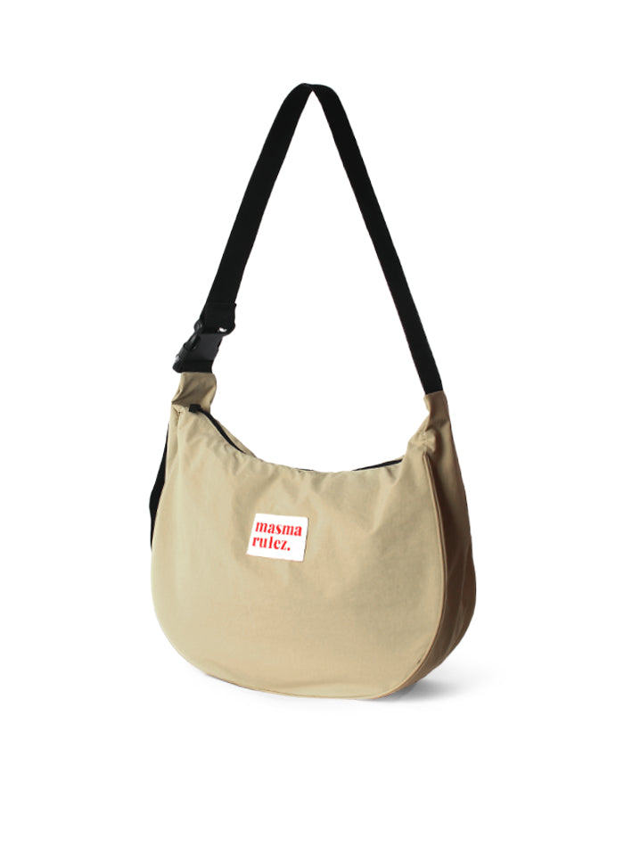 [Masmarulez] Halfmoon cross bag _ Khaki Beige