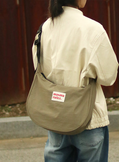 [Masmarulez] Halfmoon cross bag _ Khaki Beige