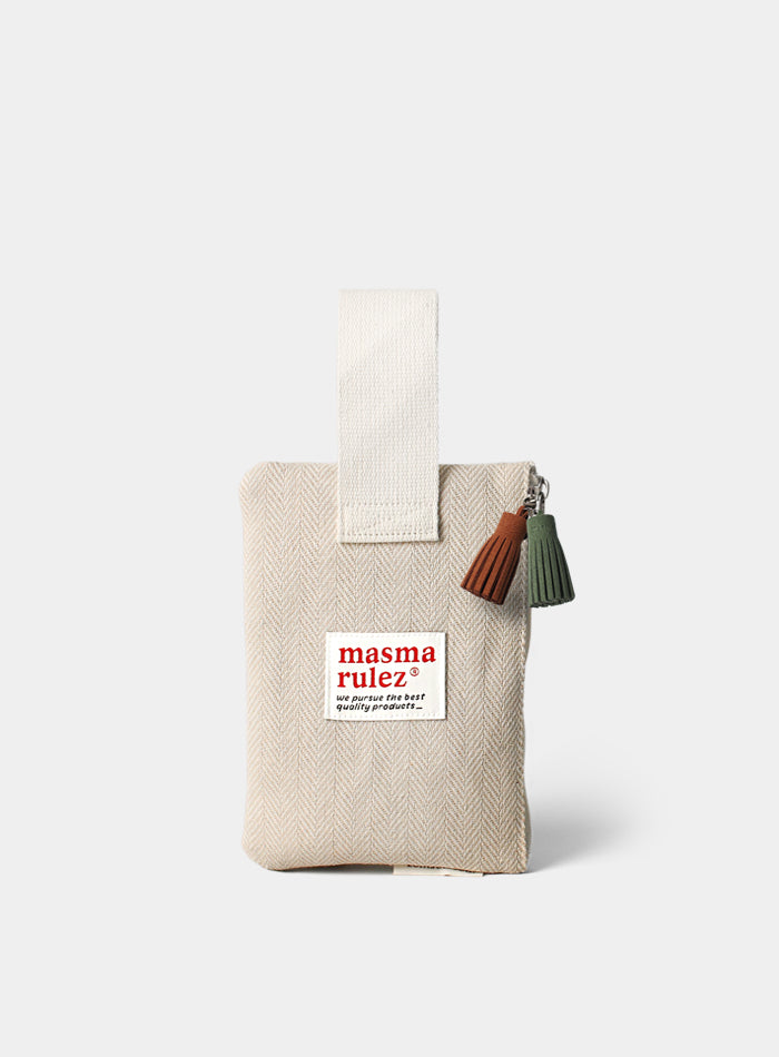 [Masmarulez] Herring bone Strap pouch _ Beige