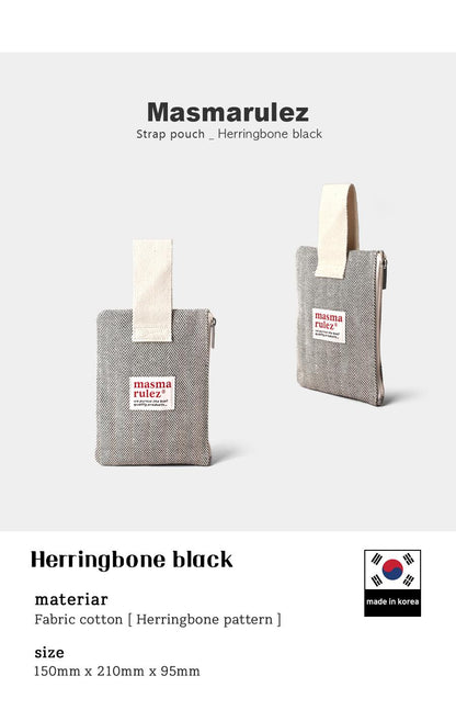 [Masmarulez] Herring bone Strap pouch _ Black