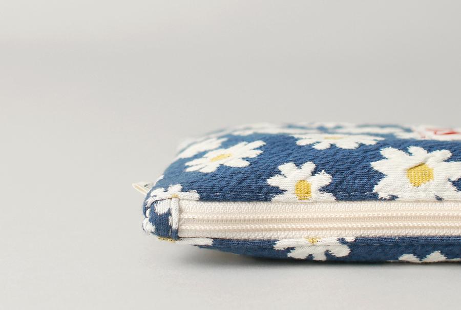 [Masmarulez] Knit daisy Strap pouch _ Navy