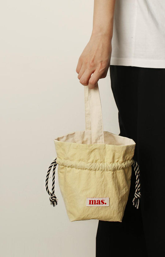 [Masmarulez] Solid string tote bag Waterproof _Light yellow