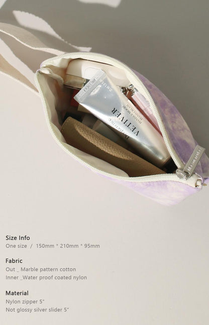 [Masmarulez] Korean Strap Pouch Bag _ Marble Purple