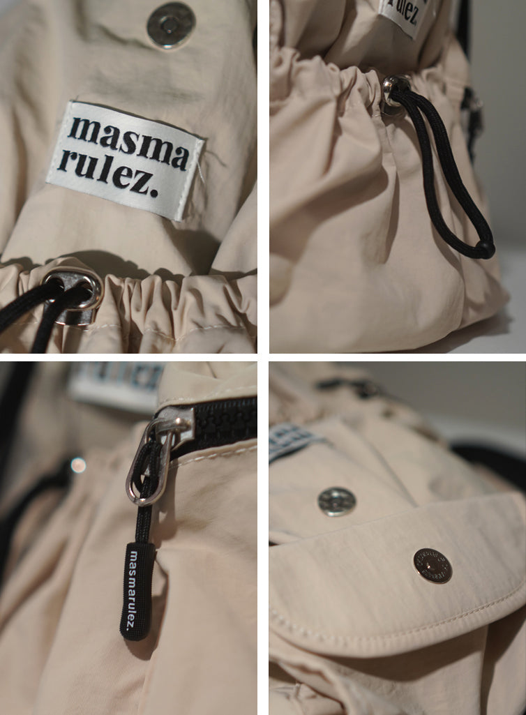 Masmarulez] String flap backpack_ beige / Mini ver