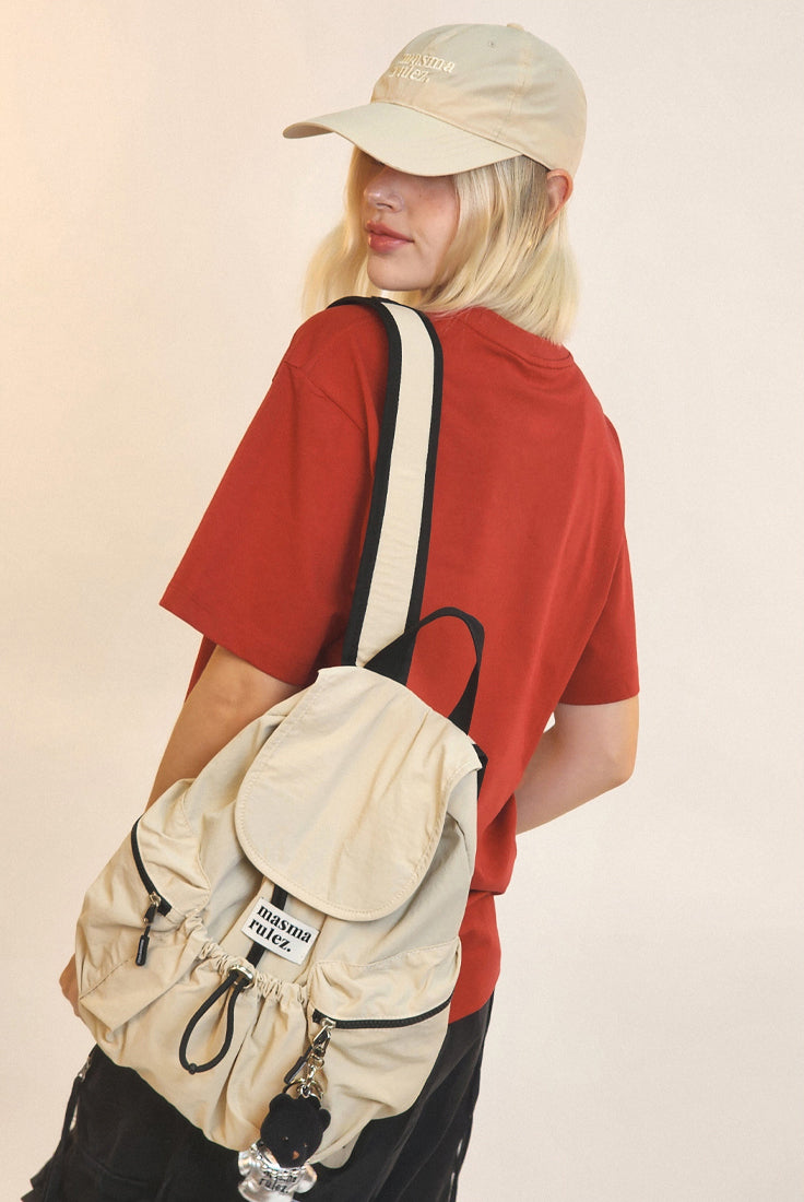 [Masmarulez] String flap backpack _ Mini beige