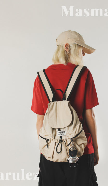 [Masmarulez] String flap backpack _ Mini beige