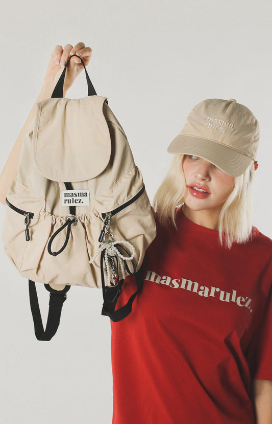 [Masmarulez] String flap backpack _ Mini beige