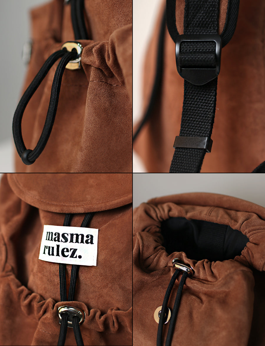 ★masmarulez★ Mini Suede Flap Backpack Brown Masmarulez] Suede flap backpack _ Mini Brown – Nyfashioncity