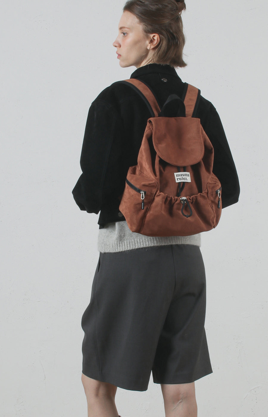 ◆masmarulez◆ Mini suede flap backpack brown 5012584949 Masmarulez] Suede flap backpack _ Mini Brown – Nyfashioncity
