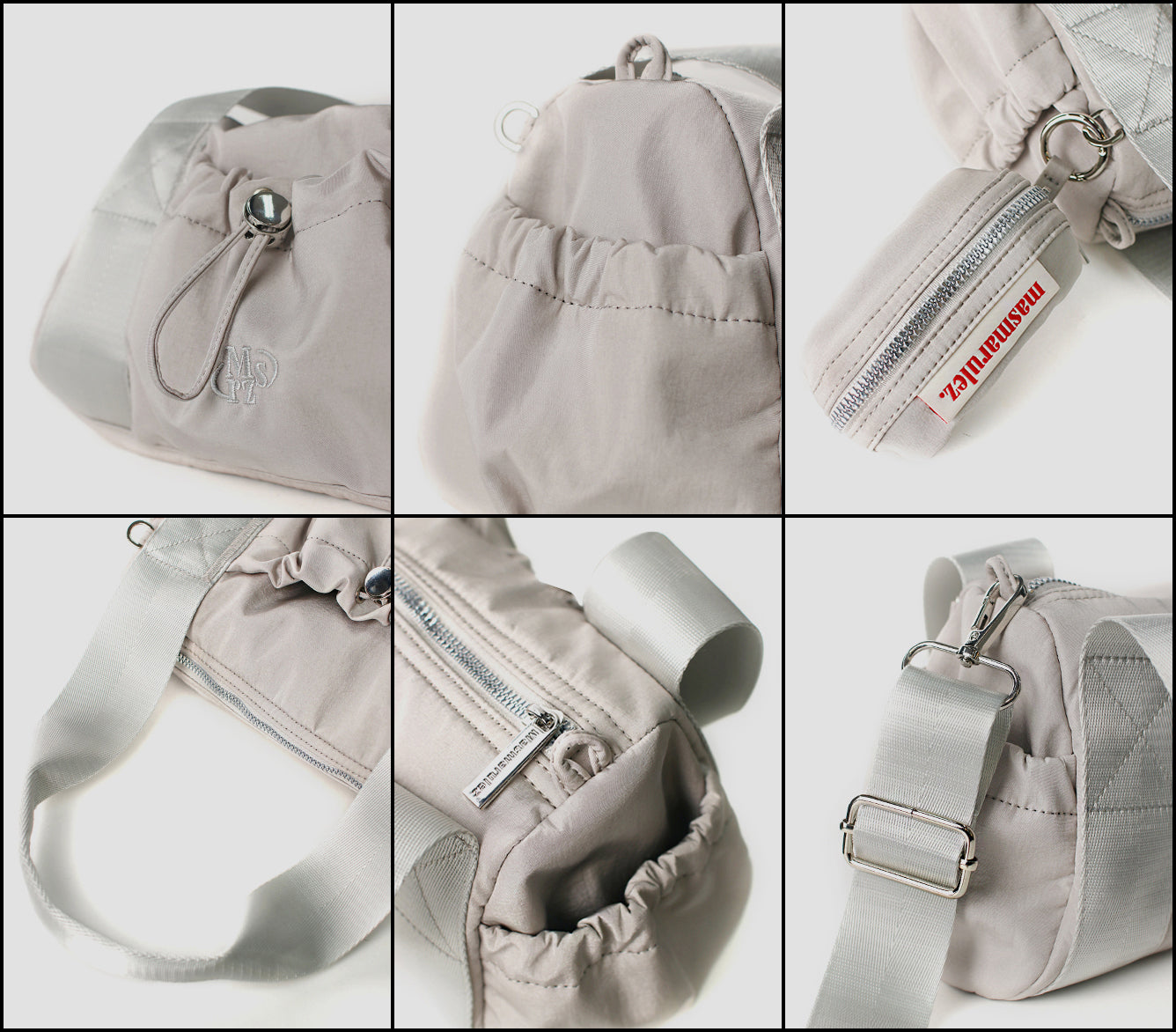 [Masmarulez] Mini Glossy shoulder duffel bag Water proof _ Mini Light gray