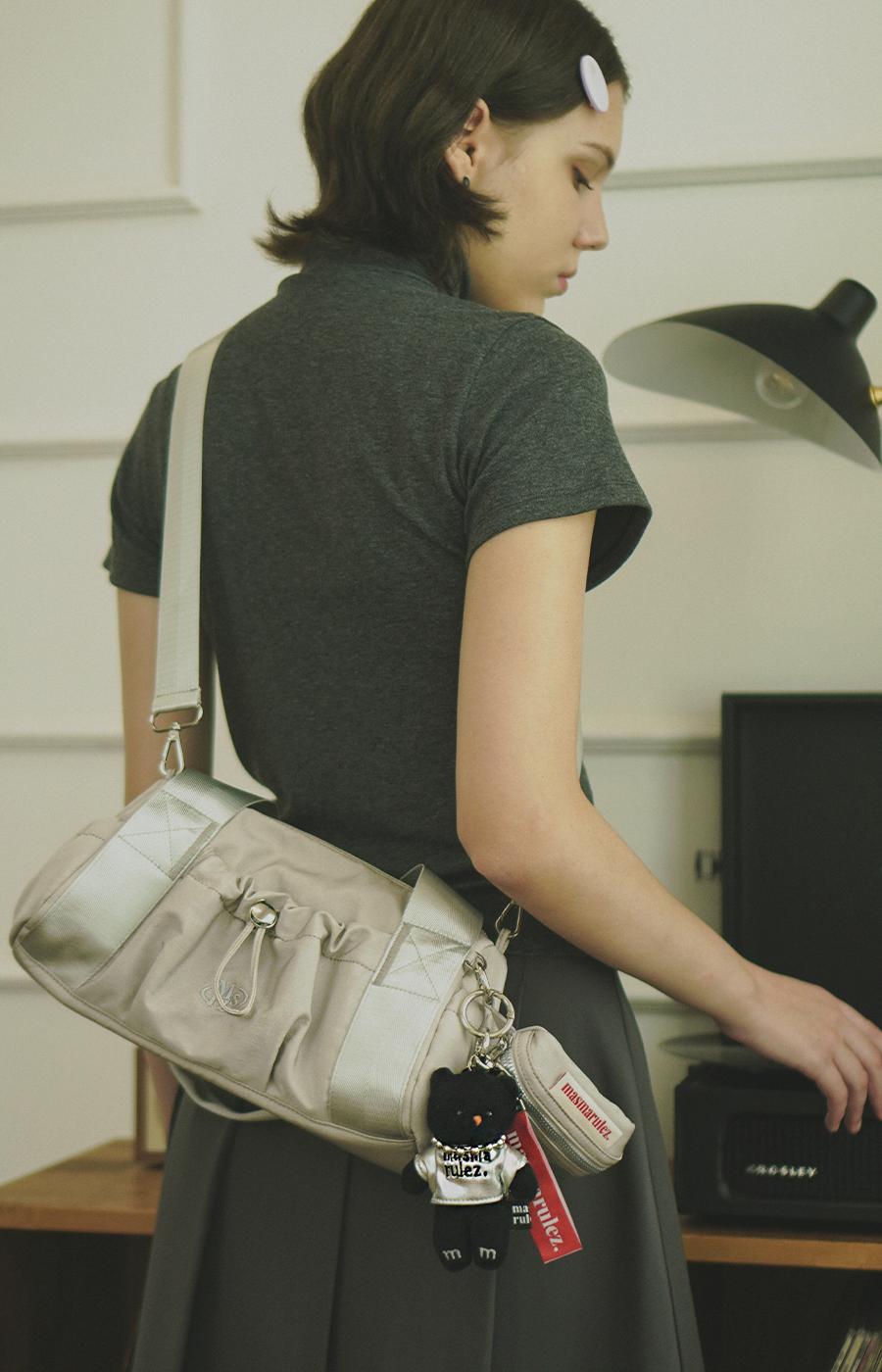 [Masmarulez] Mini Glossy shoulder duffel bag Water proof _ Mini Light gray