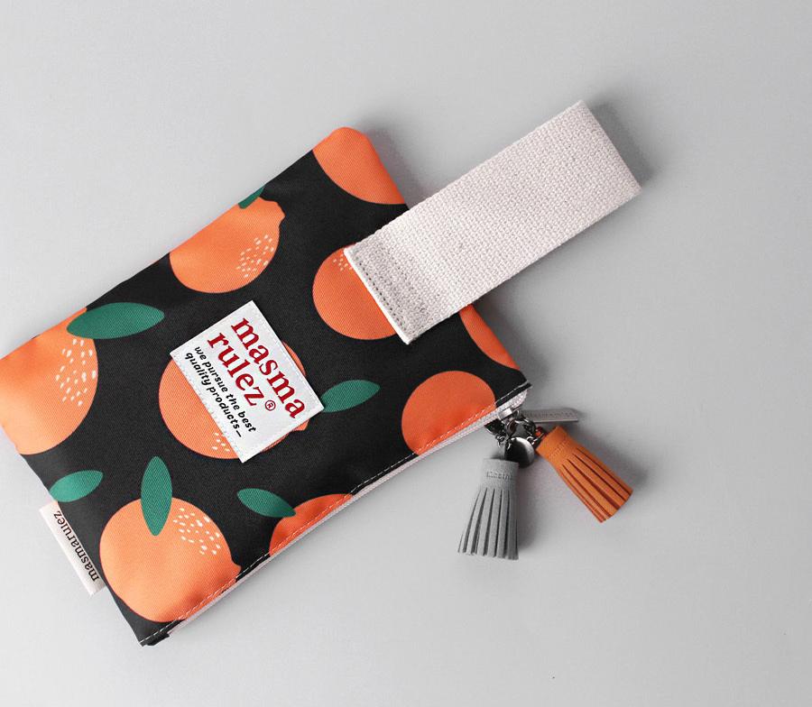 [Masmarulez] Orange pattern Strap pouch