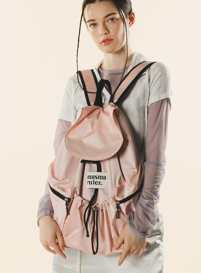 [Masmarulez] String flap backpack _ Pink