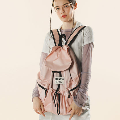 [Masmarulez] String flap backpack _ Pink