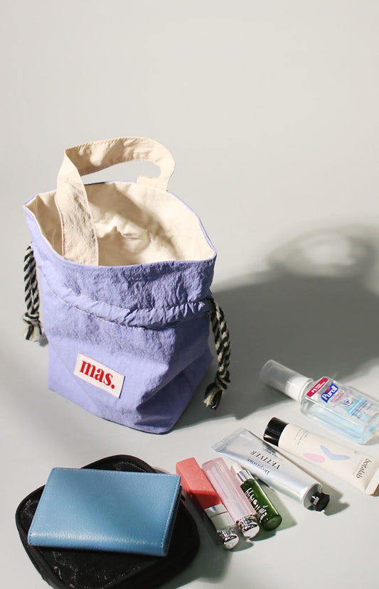 [Masmarulez] Solid string tote bag Waterproof _Purple bule