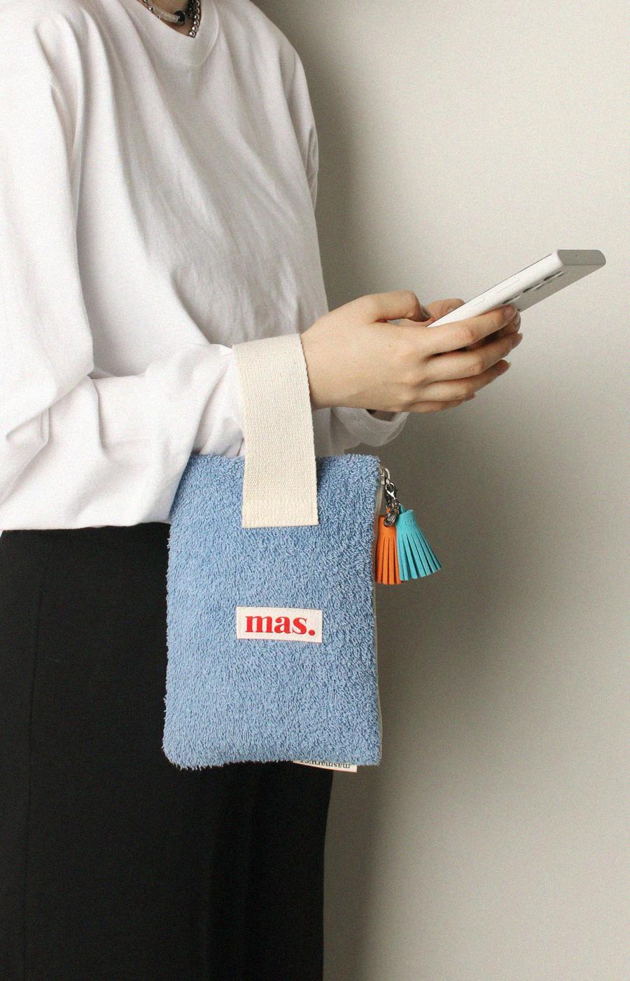 [Masmarulez] Roygh terry Strap pouch _Blue