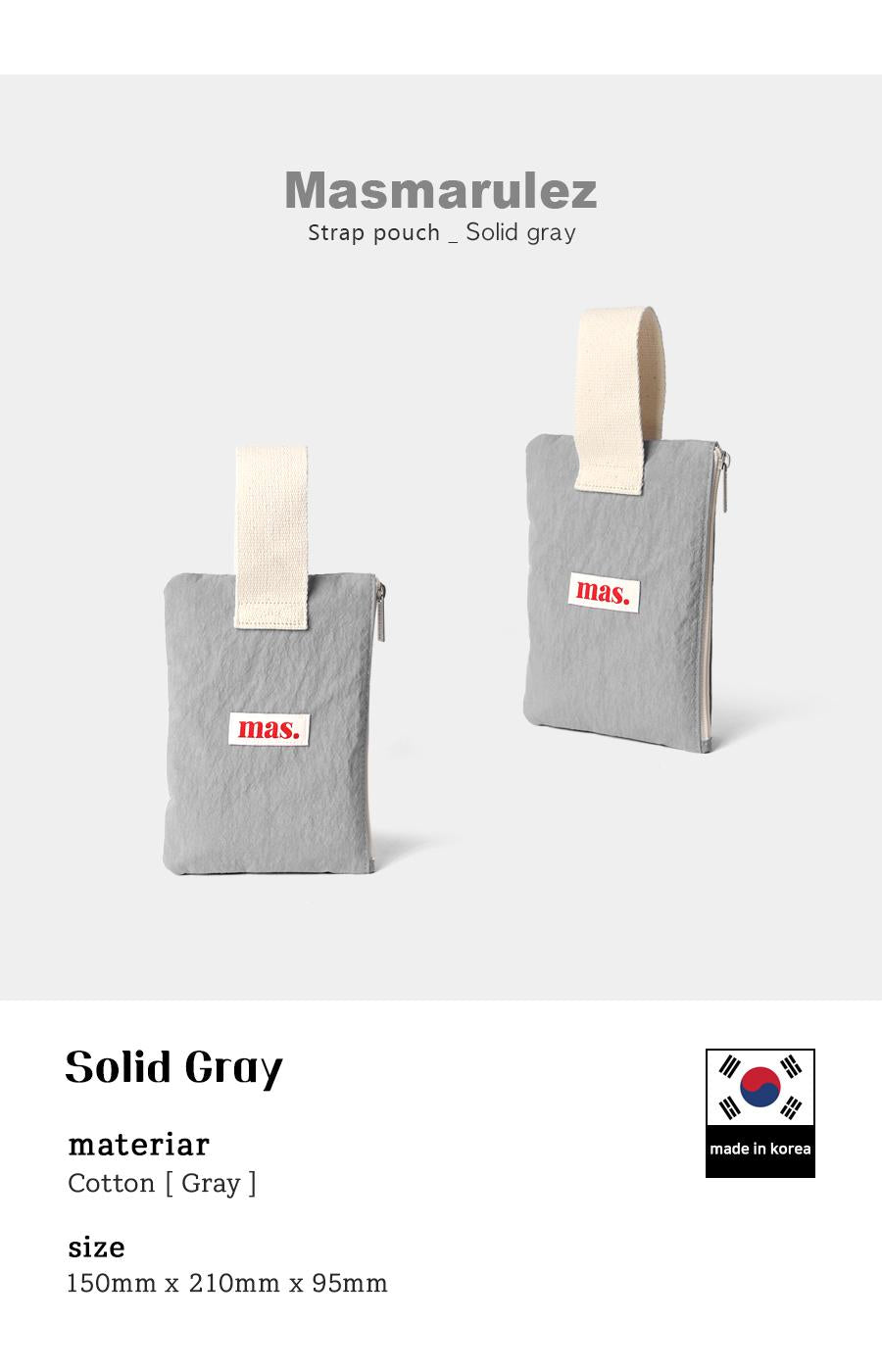 [Masmarulez] Solid Strap pouch _ Gray