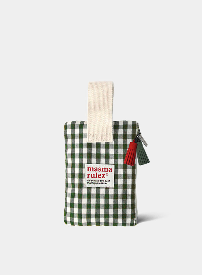 [Masmarulez] Spring Check Strap pouch _Green