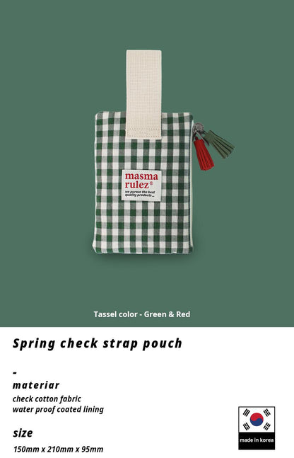 [Masmarulez] Spring Check Strap pouch _Green