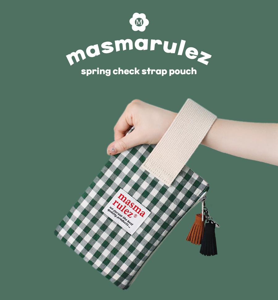 [Masmarulez] Spring Check Strap pouch _Green