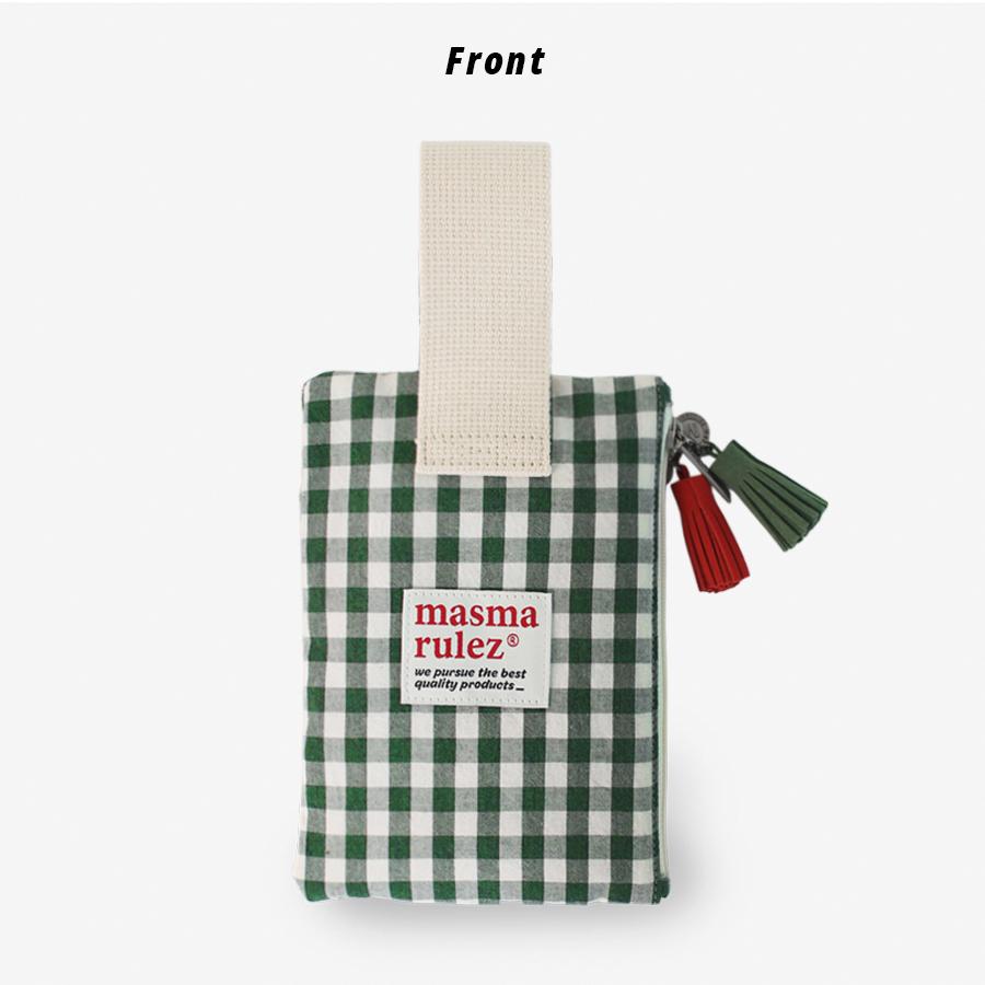 [Masmarulez] Spring Check Strap pouch _Green